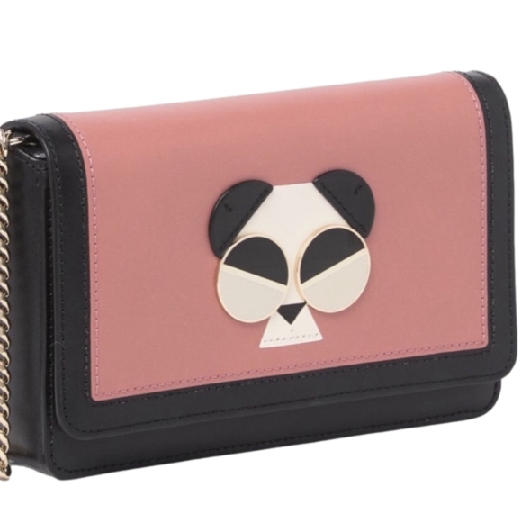 Kate Spade Gentle Panda Chain Crossbody Wallet Clutch NWT - Picture 2 of 9